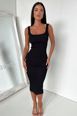 Neeha Midi Dress - Black